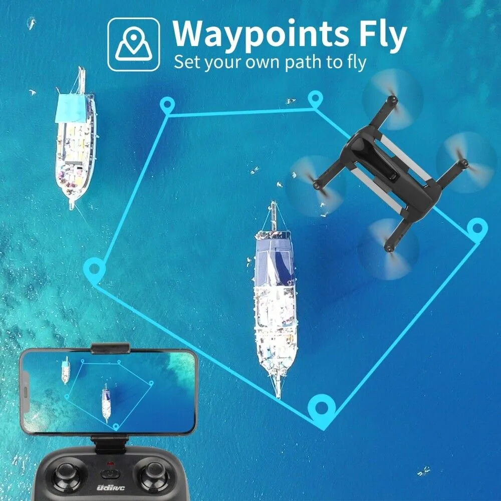 Foldable FPV Video Drone with 720P HD Camera & 2 Batteries