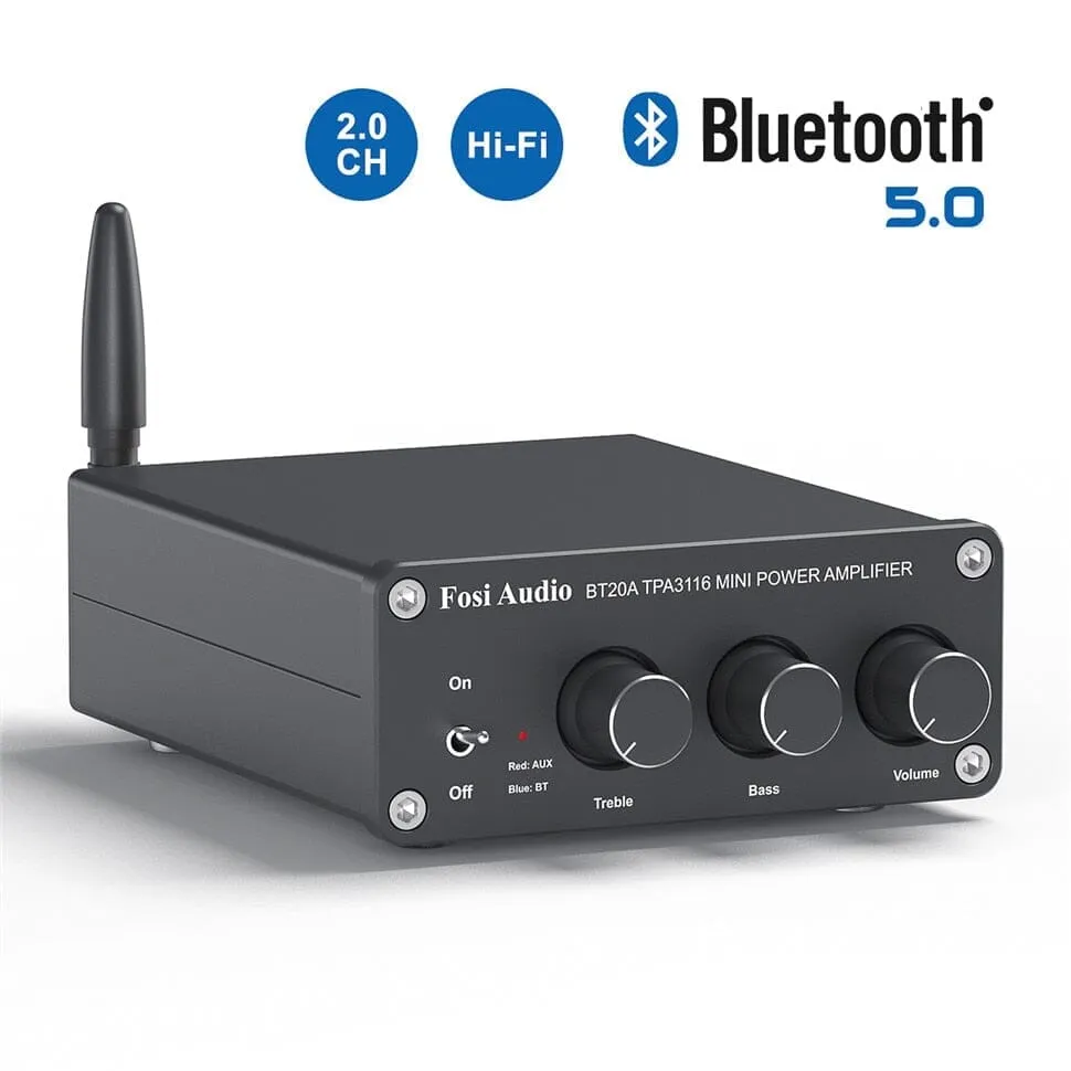 Fosi Audio BT20A Bluetooth 5.0 Max Power Mini HiFi Class D Amplifier