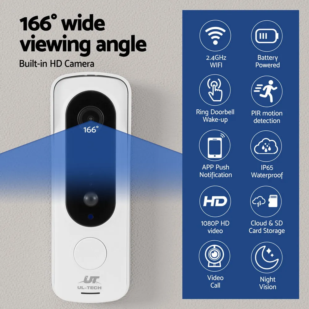 HD 1080P Wireless Video Doorbell, Motion Detection - UL-tech