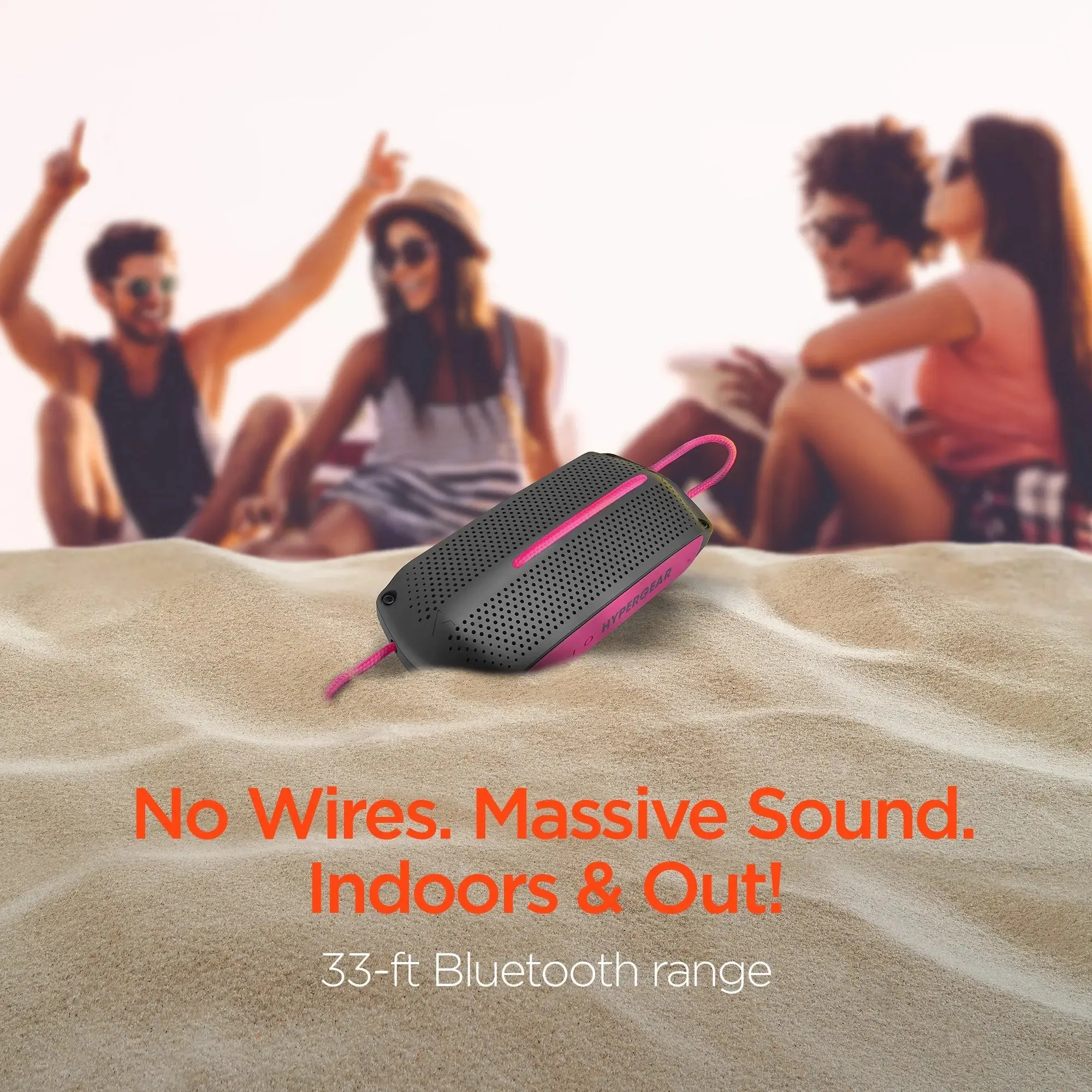 HyperGear Wave Water Resistant Wireless Speaker with Extended Battery -Water Resistant Speaker