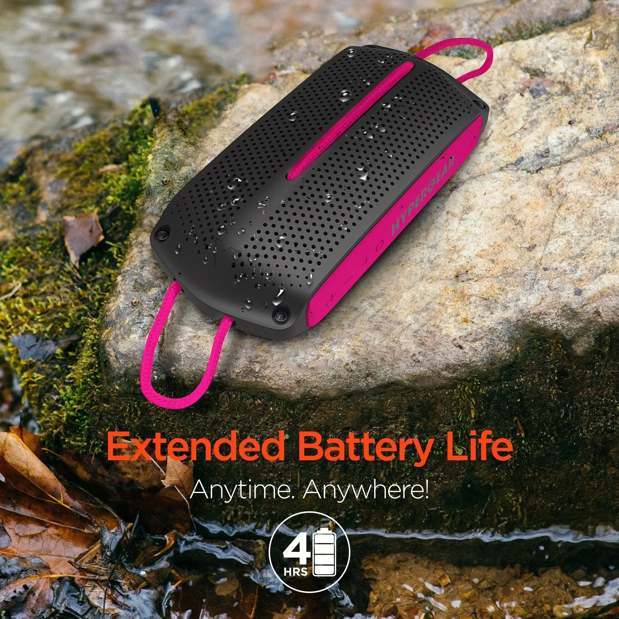 HyperGear Wave Water Resistant Wireless Speaker with Extended Battery -Water Resistant Speaker