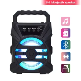 Karaoke Wireless Bluetooth Speaker LED Light Dual Speakers