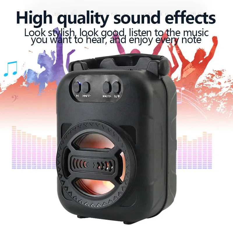 Karaoke Wireless Bluetooth Speaker LED Light Dual Speakers