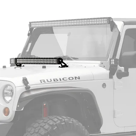 KC Hilites 30" C-Series C30 LED Bar and Hood Mount Bracket Kit - 2007-2018 Jeep JK