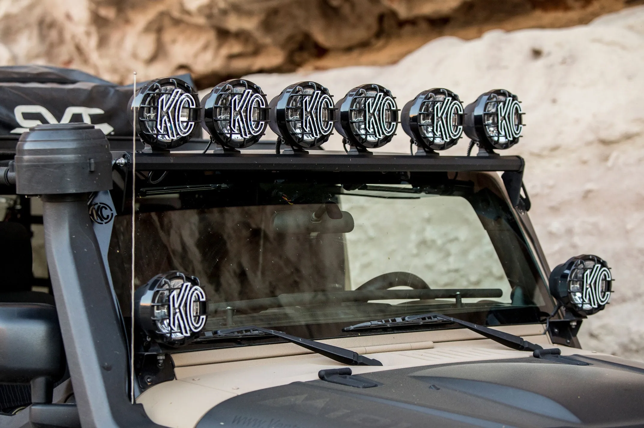 KC Hilites 50" Overhead Xross Bar Apollo Pro Halogen (6) Light Kit - Jeep JK