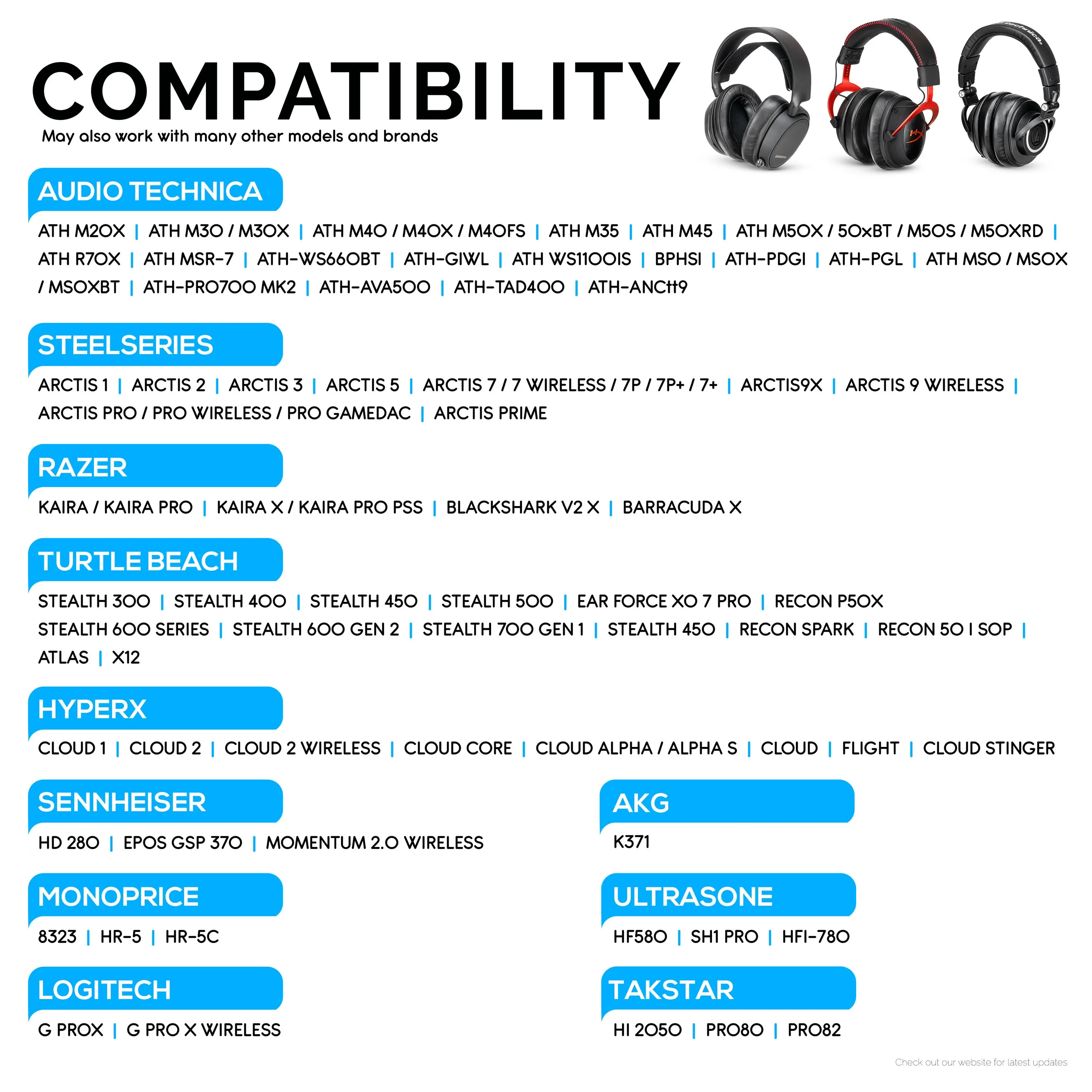 Oval Replacement Earpads - Suitable for many Headphones