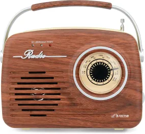 Portable Retro Radio with Built-in Rechargeable Battery