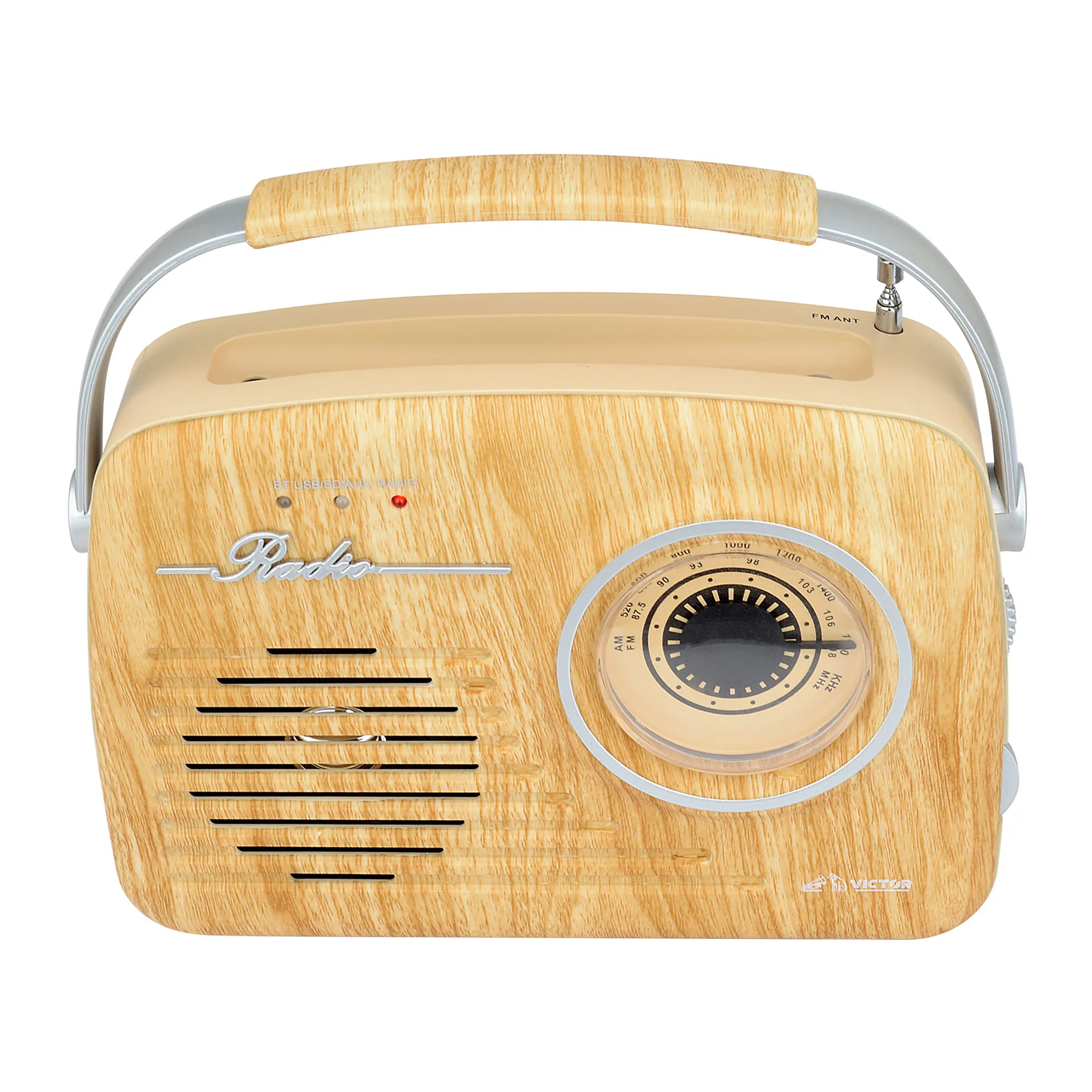 Portable Retro Radio with Built-in Rechargeable Battery