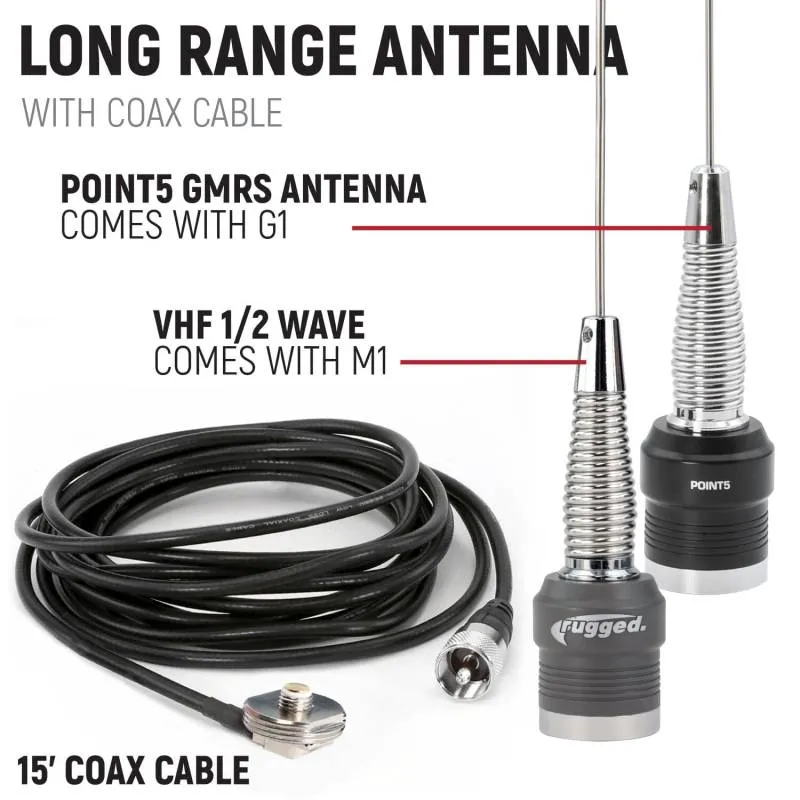 Rugged Radios Polaris RZR RS1 Complete Communication Kit with Bluetooth and 2-Way Radio - G1 GMRS