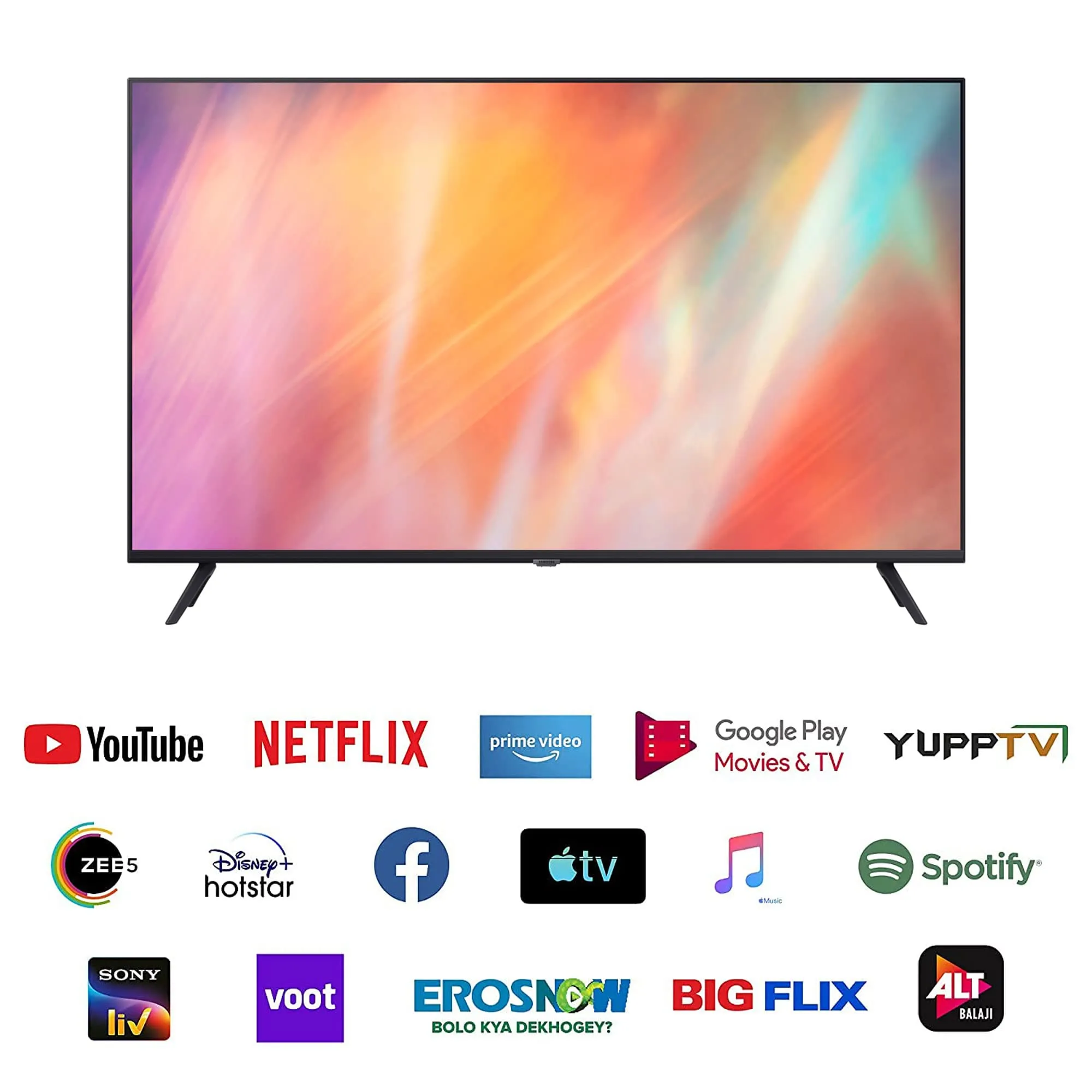 Samsung 108 cm (43 Inches) 4K Ultra HD Smart LED TV (UA43AU7600KXXL, Black)