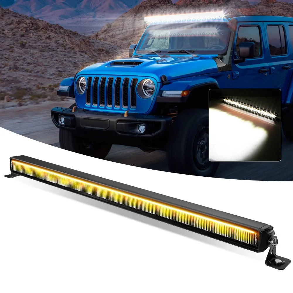 SP-DRL Series 32 Inch 183W 19920LM Single Row Off Road LED Light Bar With Amber&White DRL