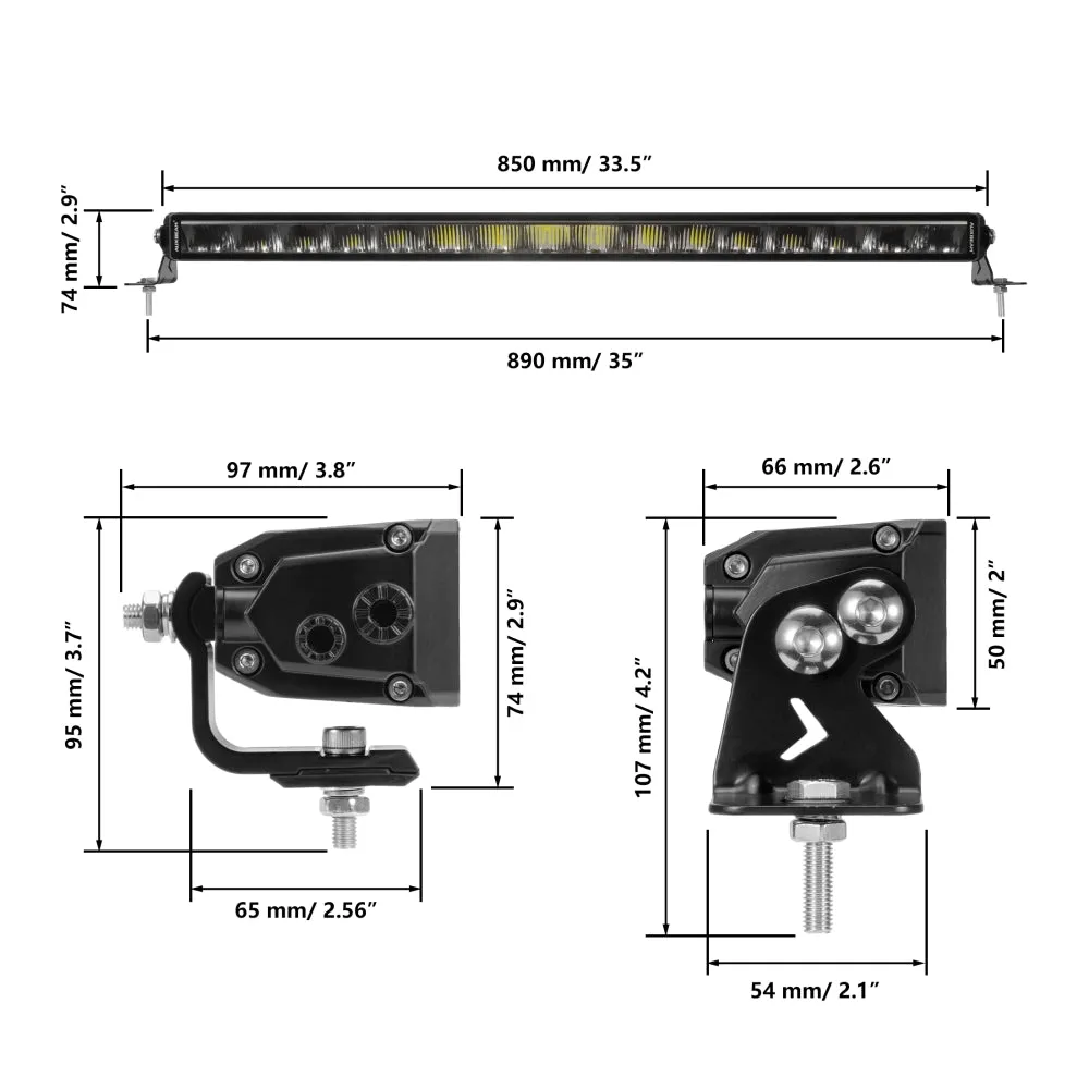 SP-DRL Series 32 Inch 183W 19920LM Single Row Off Road LED Light Bar With Amber&White DRL