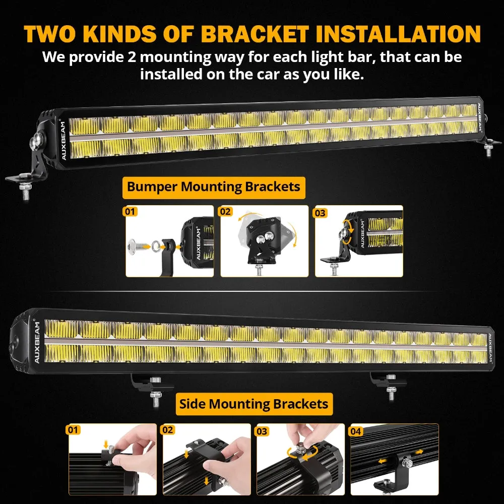 SP-DRL Series 32 Inch 209W 24480LM Dual Row Off Road LED Light Bar With Amber&White DRL