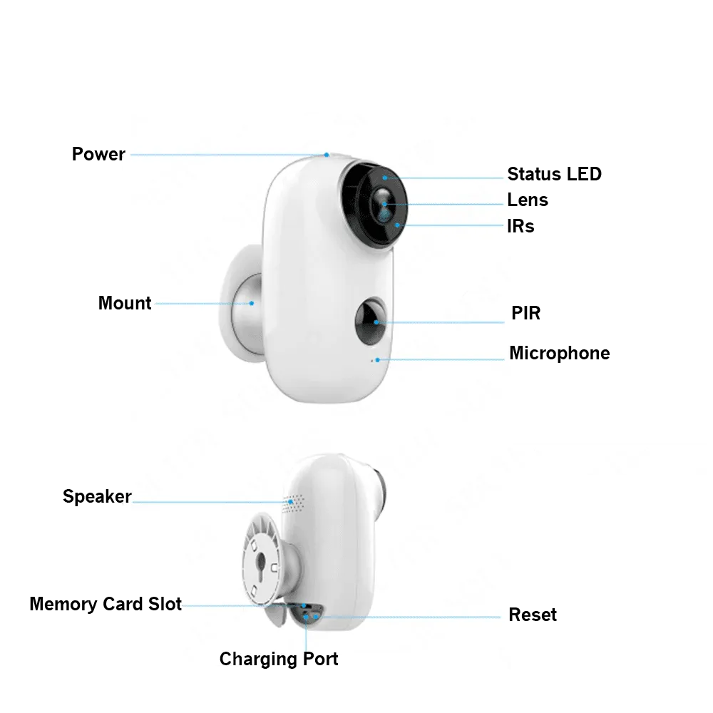 True Wireless Outdoor PIR WiFi Camera with Night Vision DVR